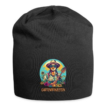 Gartenprinzessin Garten Muttertag Mama Gärtner - Jersey-Beanie - Schwarz - Vorne