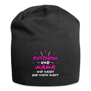 Putzfrau Spruch Reinigungskraft Putzfrau Geschenk - Jersey-Beanie - Schwarz - Vorne
