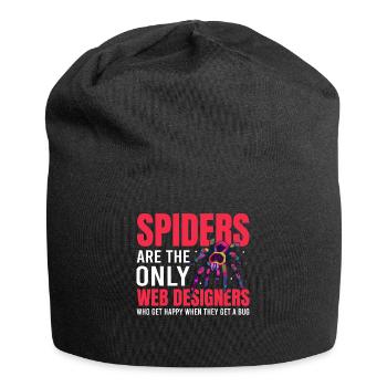 Tarantula Terrarium Amphibian Spider - Jersey Beanie - black - Front