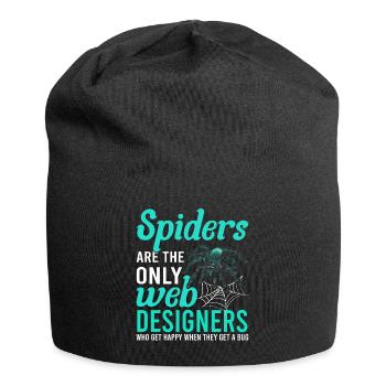 Tarantula Terrarium Amphibian Spider - Jersey Beanie - black - Front