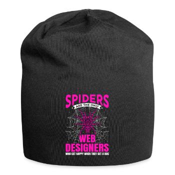 Tarantula Terrarium Amphibian Spider - Jersey Beanie - black - Front