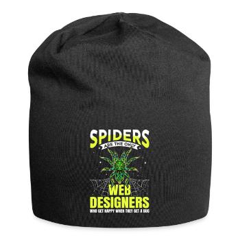 Tarantula Terrarium Amphibian Spider - Jersey Beanie - black - Front