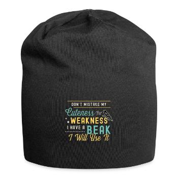 Conure Don't Mistake My Cuteness Sun Conure Lover - Jersey Beanie - black - Front