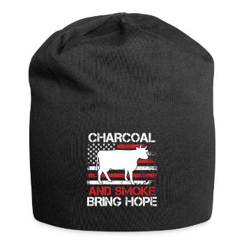 Grill Master LE CHARBON DE BOIS ET LA FUMÉE APPORTENT DE L’ESPOIR - Bonnet en jersey - noir - Devant