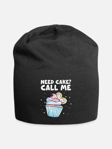 Cupcake Muffin Backen Geschenk - Jersey-Beanie - Schwarz