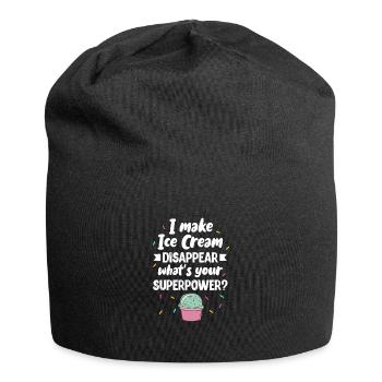 Eiscreme Eis Eiskrem Ice Cream Sommer Geschenk - Jersey-Beanie - Schwarz - Vorne