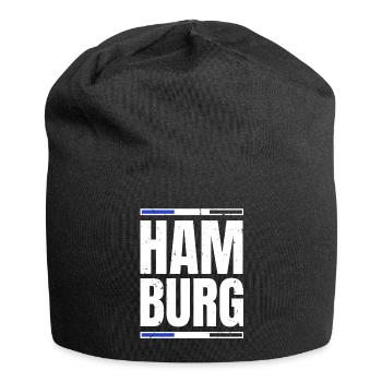 Hamburg Tshirt Geschenk Moin Hamburch Fußball - Jersey-Beanie - Schwarz - Vorne
