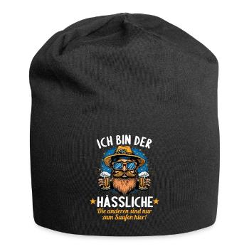 Der Hässliche heiratet JGA Junggesellenabschied - Jersey-Beanie - Schwarz - Vorne