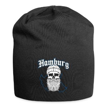 Hamburg Tshirt Geschenk Moin Hamburch Fußball - Jersey-Beanie - Schwarz - Vorne