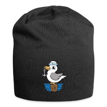 Mouette ancre marin marin marin enfants - Bonnet en jersey - noir - Devant