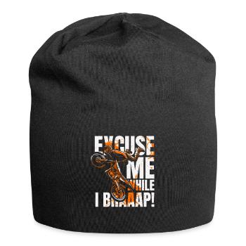 Entschuldigen Sie, während ich Motorradrennfahrer brenne - Jersey-Beanie - Schwarz - Vorne