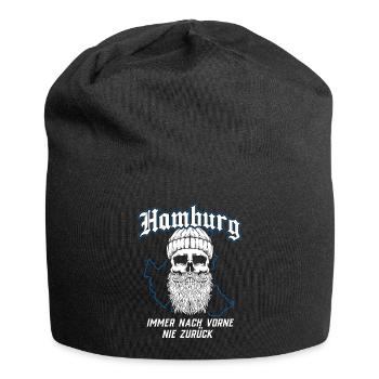 Hamburg Tshirt Geschenk Moin Hamburch Fußball - Jersey-Beanie - Schwarz - Vorne