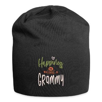 Happiness is Being a Grammy - Mother's Day - Jersey Beanie - black - Front