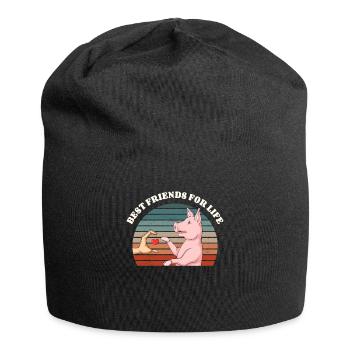 Retro Pig Lover Friend Pigs - Jersey Beanie - black - Front