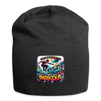 Parkour Free Running Springen Freerunning - Jersey-Beanie - Schwarz - Vorne