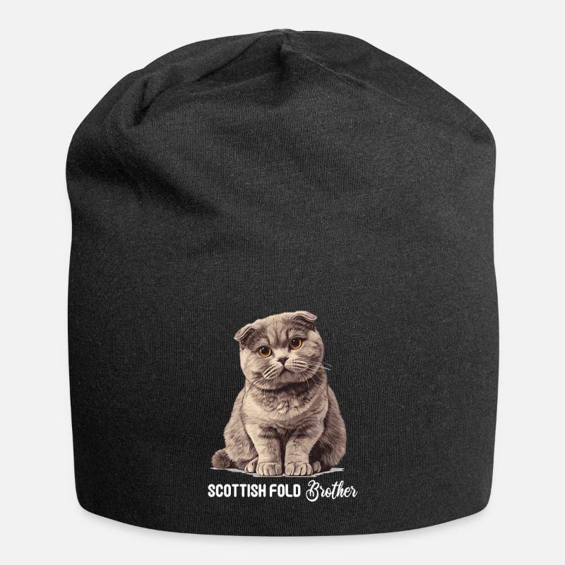 Scottish Fold Kätzchen Scottish Fold Katze - Jersey-Beanie - Schwarz
