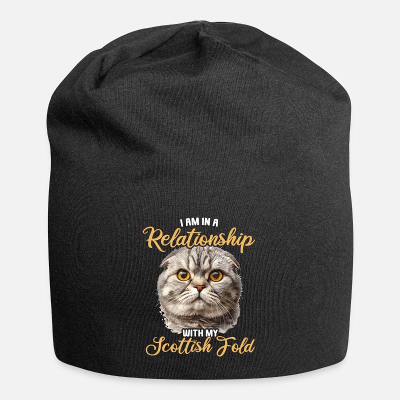 Scottish Fold Kätzchen Scottish Fold Katze - Jersey-Beanie - Schwarz