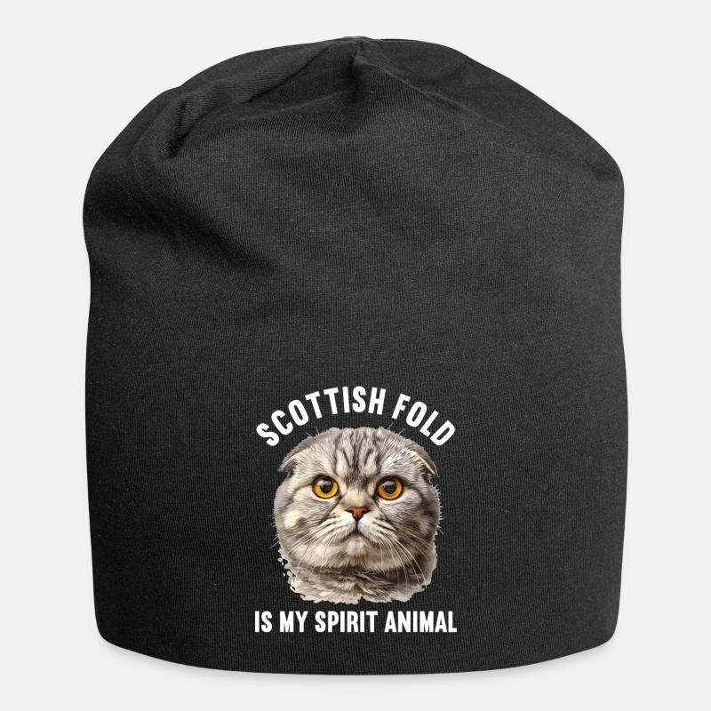 Scottish Fold Kätzchen Scottish Fold Katze - Jersey-Beanie - Schwarz