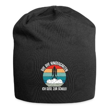 Bye Bye Kindergarten I'm Jetting To School - Jersey Beanie - black - Front