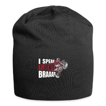 Ich spreche fließend Braaap Motorradrennen Supermoto - Jersey-Beanie - Schwarz - Vorne
