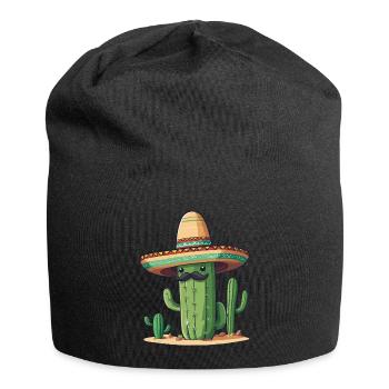 Cactus Fiesta Funny Mexican Holiday - Jersey Beanie - black - Front