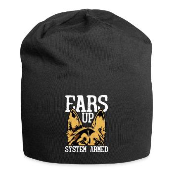 Ears Up System Armed German Shepherd Dog Mom Dad - Jersey Beanie - black - Front