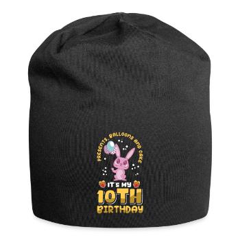 10. Geburtstag 10 Jahre alt Geschenkidee Geschenk - Jersey-Beanie - Schwarz - Vorne