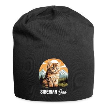 Siberian Cat Sibirische Katze - Jersey Beanie - black - Front