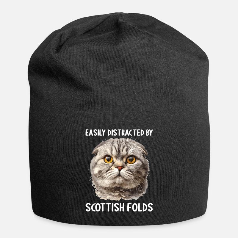 Scottish Fold Kätzchen Scottish Fold Katze - Jersey-Beanie - Schwarz
