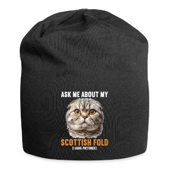 Scottish Fold Kitten Scottish Fold Cat - Jersey Beanie - black - Front