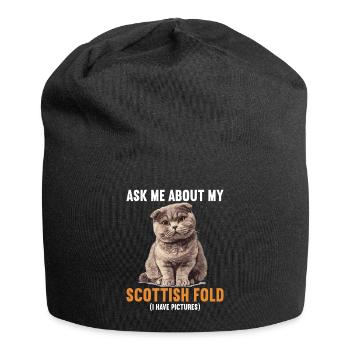 Scottish Fold Kitten Scottish Fold Cat - Jersey Beanie - black - Front
