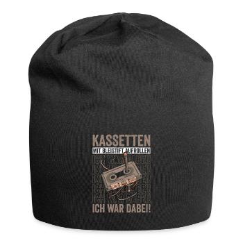 Retro Kassette 80er 90er Jahre - Jersey-Beanie - Schwarz - Vorne