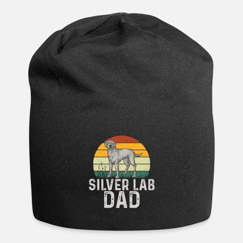 Silberner Labrador Retriever Silberner Lab - Jersey-Beanie - Schwarz