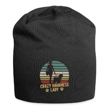 Crazy Havanese Lady Dog Propriétaire Havaneser Maman - Bonnet en jersey - noir - Devant