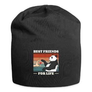 Retro Panda Bear Lover Friend Pandas - Jersey Beanie - black - Front