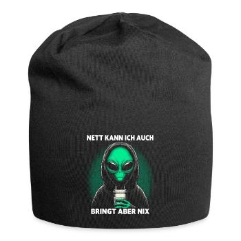 Nett Kann Ich Auch Bringt Aber Nix - Jersey-Beanie - Schwarz - Vorne