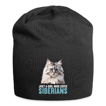 Siberian Cat Sibirische Katze - Jersey Beanie - black - Front