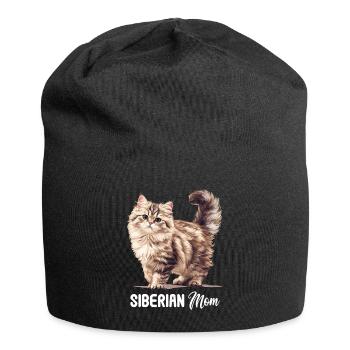 Siberian Cat Sibirische Katze - Jersey Beanie - black - Front