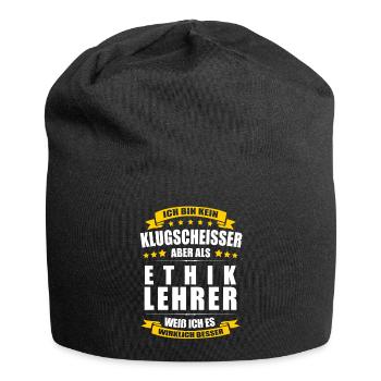 Ich Bin Kein Klugscheisser Ethiklehrer Lehrer - Jersey-Beanie - Schwarz - Vorne