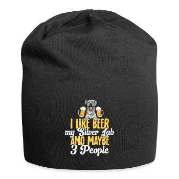 Silberner Labrador Retriever Silberner Lab - Jersey-Beanie - Schwarz - Vorne