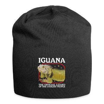 Leguan Eidechse Reptilien Leguane Geschenk - Jersey-Beanie - Schwarz - Vorne