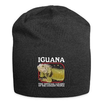 Leguan Eidechse Reptilien Leguane Geschenk - Jersey-Beanie - Anthrazit - Vorne