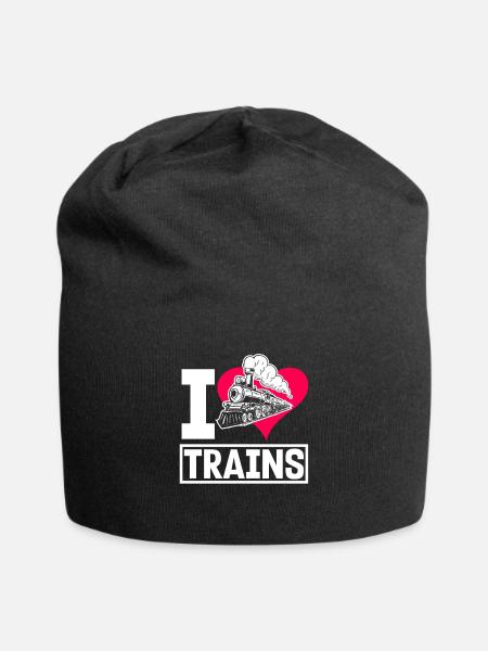 Lustiges Zug Liebhaber Züge Lokomotive Geschenk - Jersey-Beanie - Schwarz