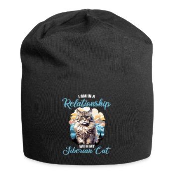 Siberian Cat Sibirische Katze - Jersey Beanie - black - Front