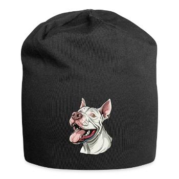 Dogue d’Argentine | Illustration de dessin animé - Bonnet en jersey - noir - Devant