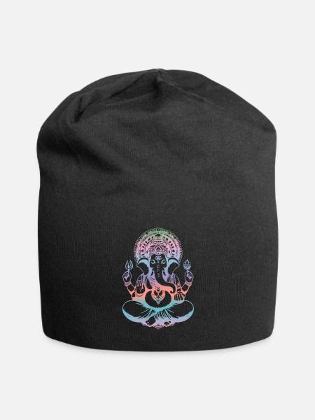 Ganesh Hindu Gott Ganesha Elefant Spirituell - Jersey-Beanie - Schwarz