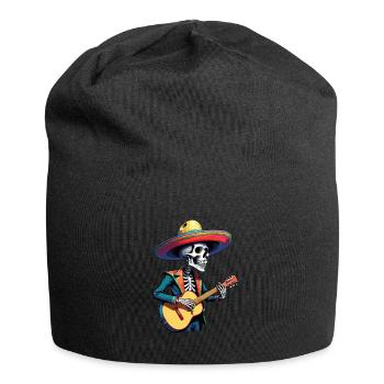 Mexican Mariachi Skeleton Guitarist Fiesta - Jersey Beanie - black - Front