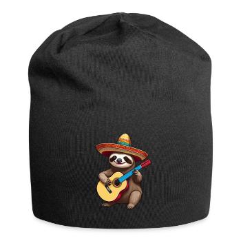 Faultier Mexikanischer Mariachi Gitarrenzauber - Jersey-Beanie - Schwarz - Vorne