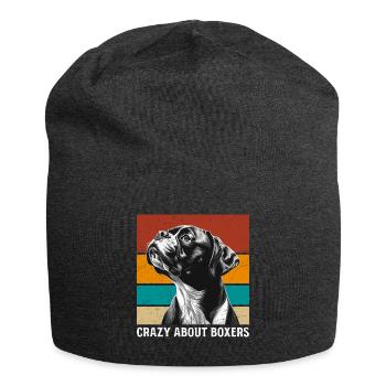 Boxeur allemand CRAZY ABOUT BOXER Drôle - Bonnet en jersey - charbon - Devant