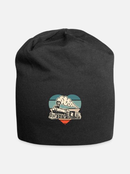 Drôle de Train amant Trains Locomotive cadeau - Bonnet en jersey - noir